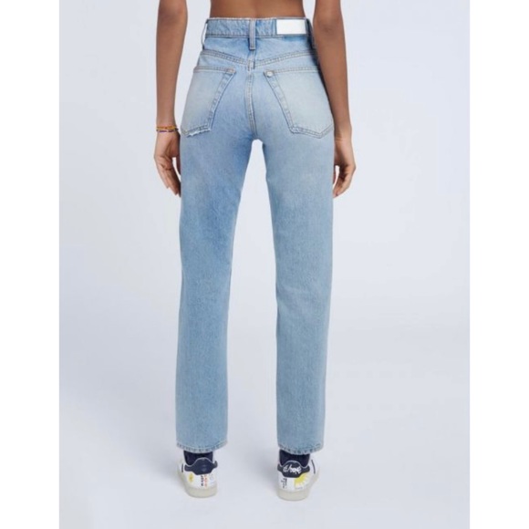 Re/Done 70s Straight Destroyed Sunfaded Indigo Jeans Size 25 - Picture 3 of 12